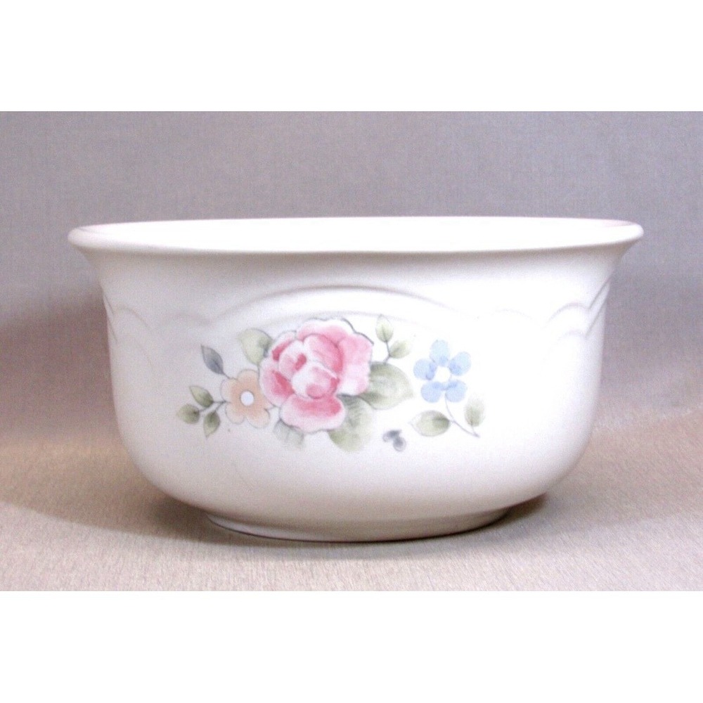 PFALTZGRAFF Stoneware Tea Rose Deep Soup Cereal Bowl Pink Blue Floral flared Rim